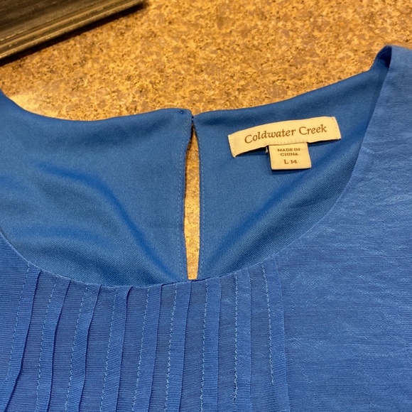NWT Coldwater Creek Blue Sleeveless Top With Bling Large 14 - Picture 3 of 16